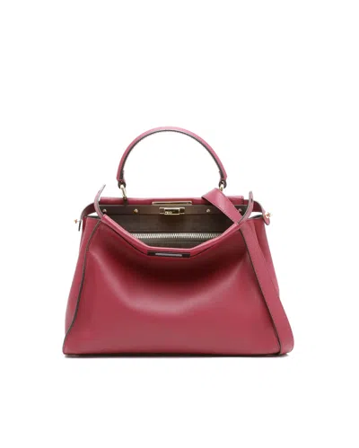Fendi Medium Peekaboo Bag In Red