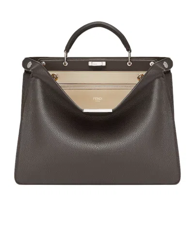 Fendi Medium Peekaboo Iseeu Handbag In Black