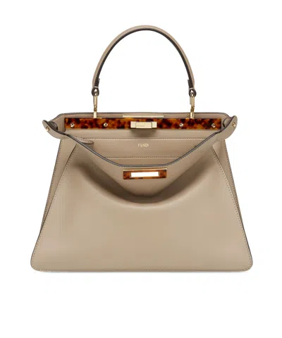 Fendi Medium Peekaboo Iseeu Shoulder Bag In Beige