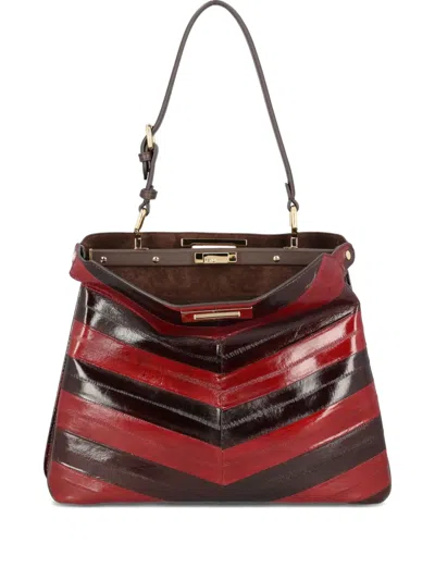 Fendi Medium Peekaboo Soft Shoulder Bag In Brown