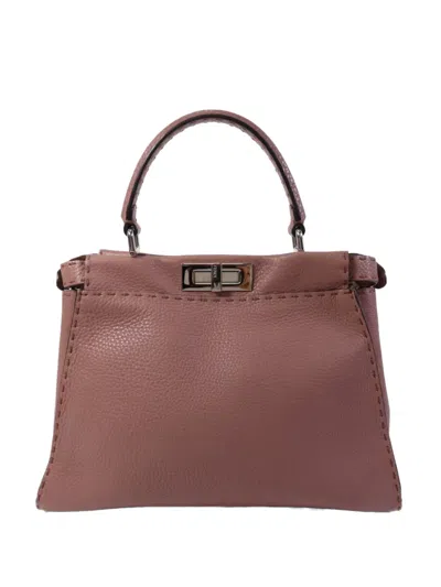 Pre-owned Fendi Medium Peekaboo Tote Bag In Pink