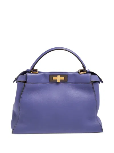 Pre-owned Fendi Medium Peekaboo Two-way Bag In Purple