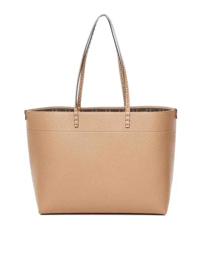 Fendi Medium Roll Bag In Beige