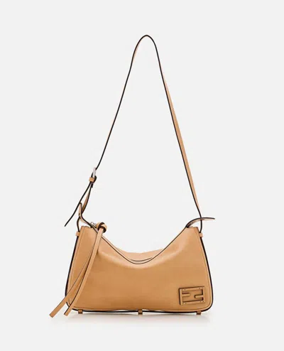 Fendi Medium Simply  Leather Shoulder Bag In Brown