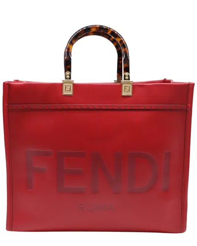 Fendi Medium Sunshine Shopper Tote Bag (authentic Pre-loved) In Red