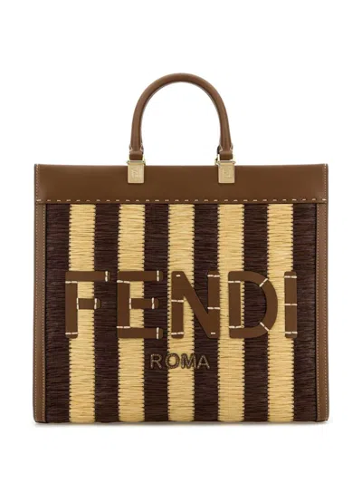 Fendi Medium Sunshine Tote Bag In Brown