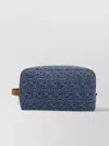 Fendi Medium Toiletry Case In Denim-effect Ff Jacquard In Blue
