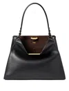 Fendi Medium Way Leather Shoulder Bag In Black