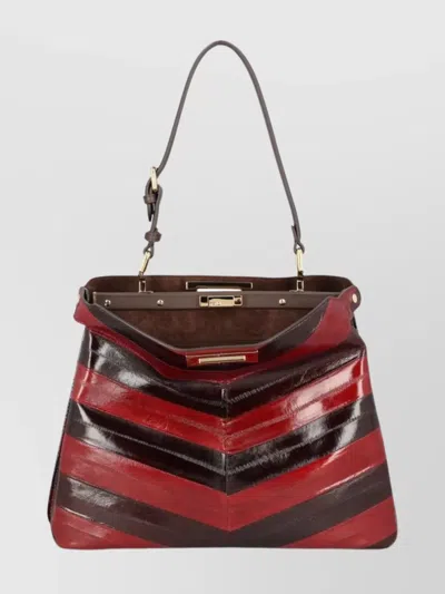 FENDI MEDIUM TWO-TONE LEATHER TOTE BAG