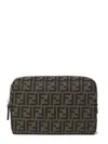 Fendi Medium Vanity Case With Central Zippered Compartment In Brown