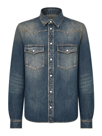 Fendi Medium Weigth Denim Shirt In Blue