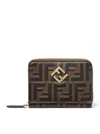 Fendi Medium Zip Around Wallet Ff Diamonds In Black