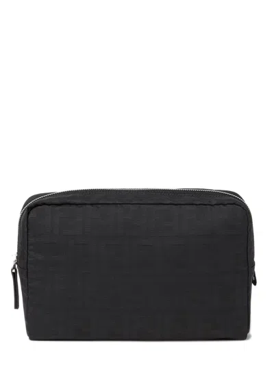 Fendi Medium-sized Vanity Case With Central Zippered Compartment In Black