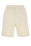 Fendi Cotton Bermuda Shorts With Back Pocket In Neutral