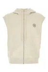 Fendi Felpa In Misto Cotone Stretch Crema Mealngè  Uomo In Neutral