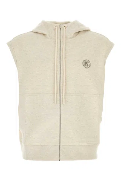 Fendi Melange Crema Stretch Sweatshirt