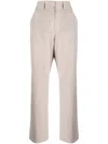 Fendi Mélange-effect Straight-leg Wool Trousers In Neutrals
