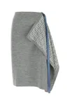 Fendi Wool Blend Skirt With Asymmetric Hem And Elasticated Waistband