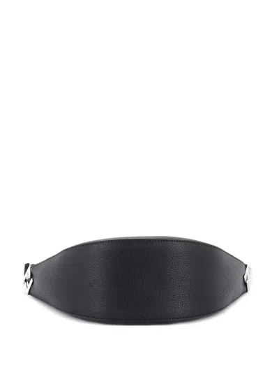 Pre-owned Fendi Melon Leather Small Shoulder Bag In Black