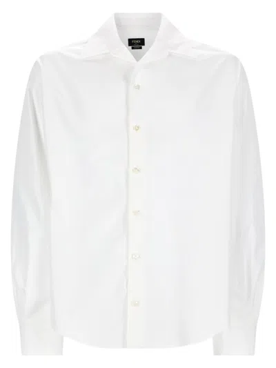 Fendi Men's 100% Cotton Shirt In White