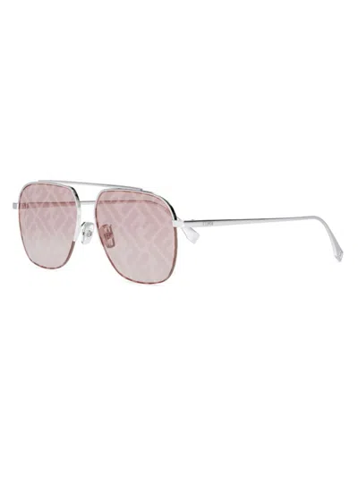 Fendi Men's 57mm Logo Pilot Sunglasses In Pink