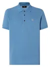 Fendi Logo Plaque Short Sleeved Polo Shirt In Blue