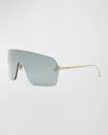 Fendi Men's  Roma 53mm Rimless Rectangular Sunglasses In Gray