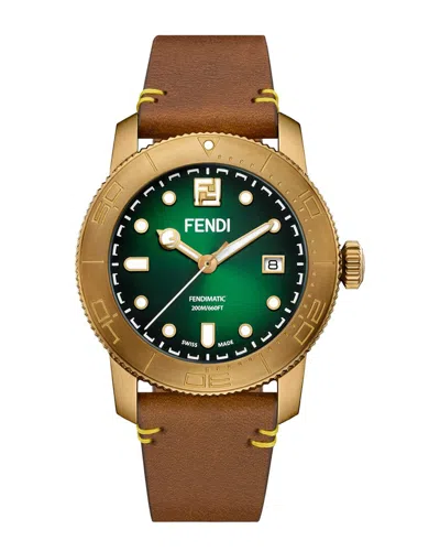 Fendi Men's Aqua Watch In Brown