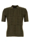 Fendi Ff Wool Blend Lurex Polo In Green