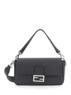 Fendi Baguette Macro-stitch Messenger Bag In Black