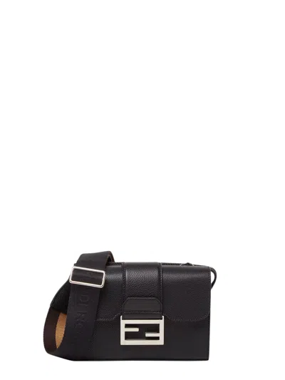 Fendi Men Baguette Double Bag In Black