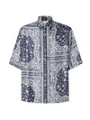 Fendi Bandana Shirt Floral Pattern In Blue