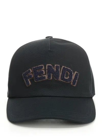 Fendi Men Baseball Cap In Blue