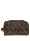 Fendi Beauty Case Small Ff Jacquard Beauty Case In Jacquard Ff Brown In Brown