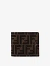Fendi Men Bifold Ff Jacquard Fabric Wallet In Multi