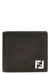 Fendi Brown Bi-fold Wallet With Squared Ff Motif In Leather Man In Brown
