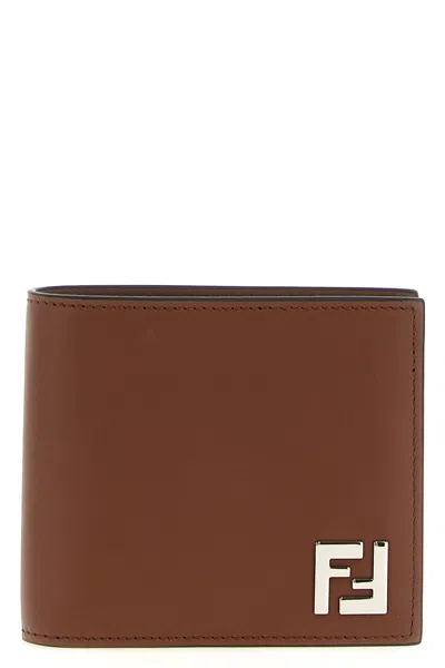 Fendi Men 'bifold Squared Ff' Wallet In Brown