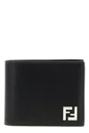 Fendi Ff Print Leather Bi-fold Wallet Accessories In Black