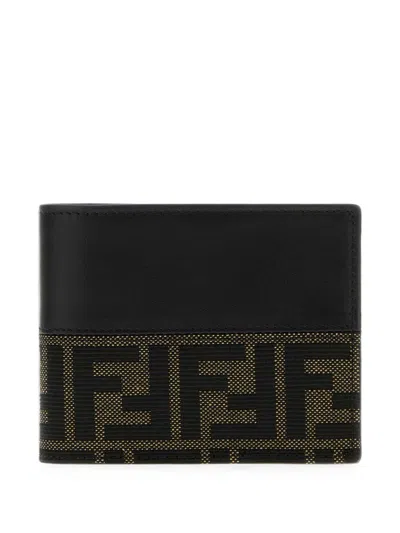 Fendi Men's Bi-fold Wallet In Nerotabacc