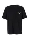 Fendi Men Black Crewneck T-shirt With Logo Print On The Front In Cotton Man In Black