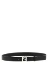 Fendi Men Black Ff Logo Buckle Belt In Black