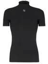 Fendi Stand Up Collar Knit Top For Men In Black