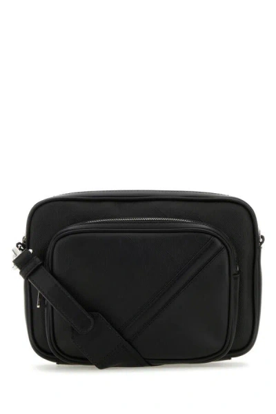 Fendi Men Black Leather Camera Case Duo  Crossbody Bag