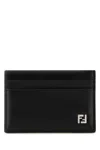 Fendi Squared Ff Logo Compact Card Holder In Black