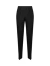 Fendi Men Black Linen And Cotton Ff Jacquard Trousers In Black