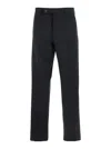 Fendi Men Black Pants With Belt Loops And Ff Plaque On The Loop In Wool Blend  Man In Blue