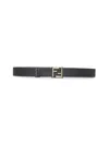 Fendi Brown Squared Ff Reversible Belt In Black