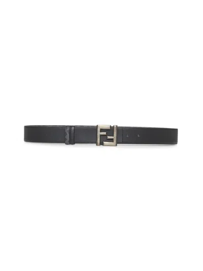 Fendi Men Black Squared Ff Reversible Belt