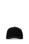 Fendi Men Stretch Cotton Baseball Hat With Logo Embroidery In Black