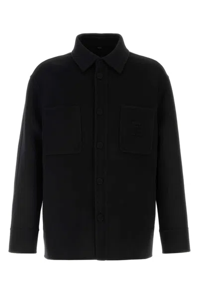 Fendi Men Black Wool Blend Jacket